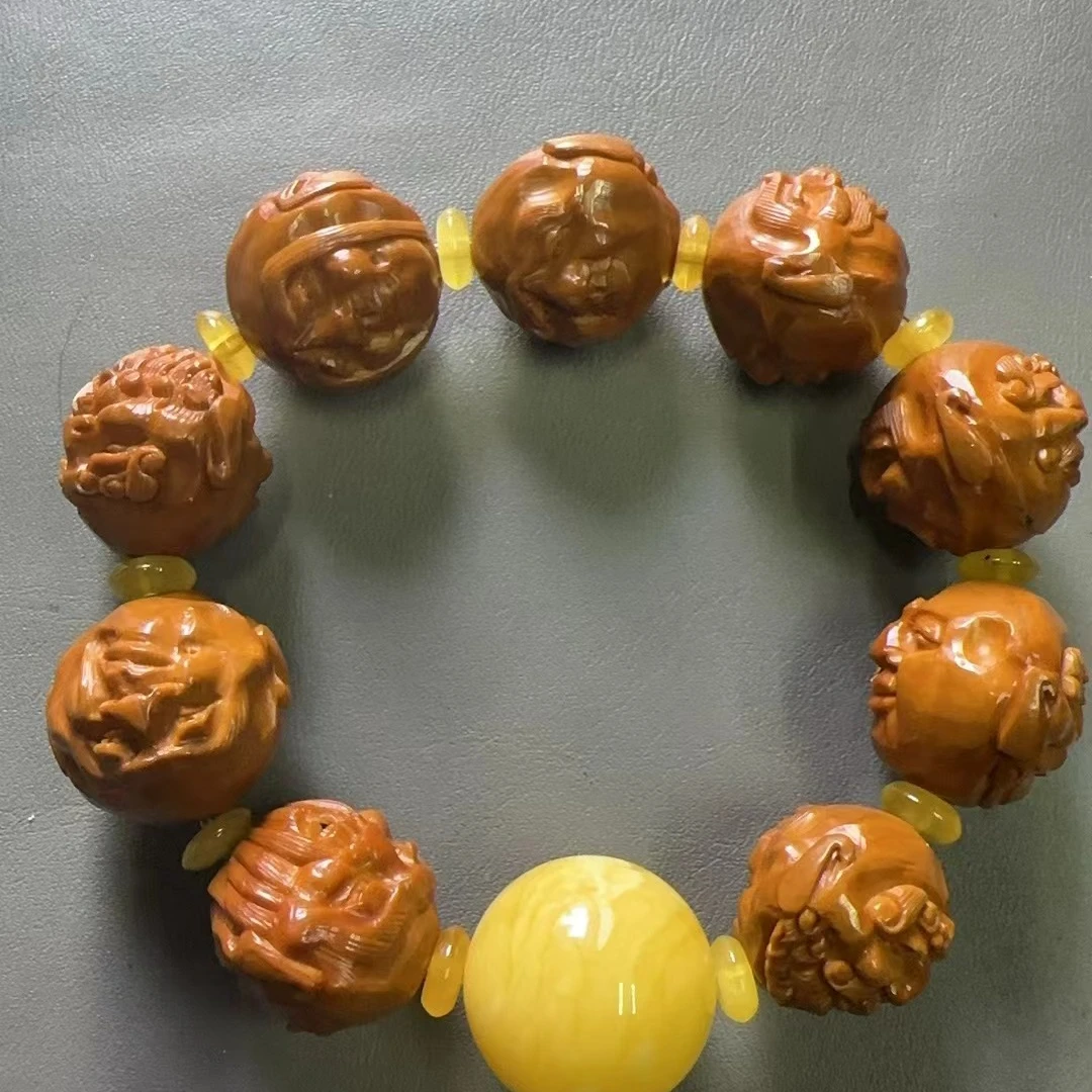 橄榄核雕刻单圈手串