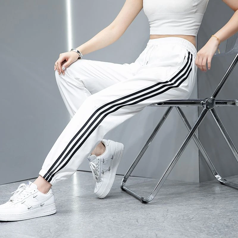 【男女同款】三条杠运动长裤男女春秋薄款大码宽松休闲裤百搭跑步裤
