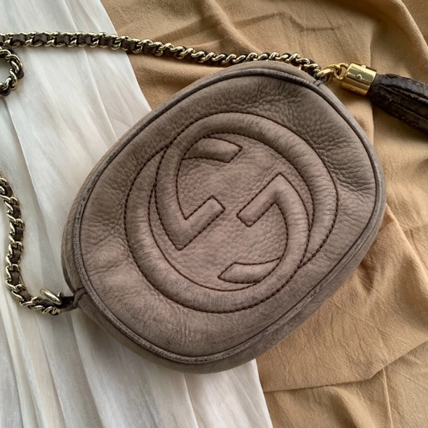 95新 GUCCI/古驰 相机流苏斜挎包
