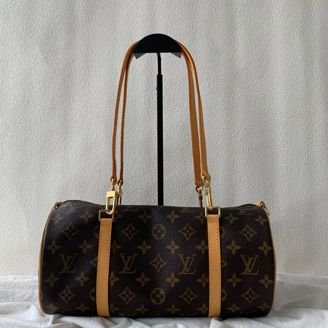95新 LouisVuitton/路易威登 经典老花手提巴比龙30植鞣革更换