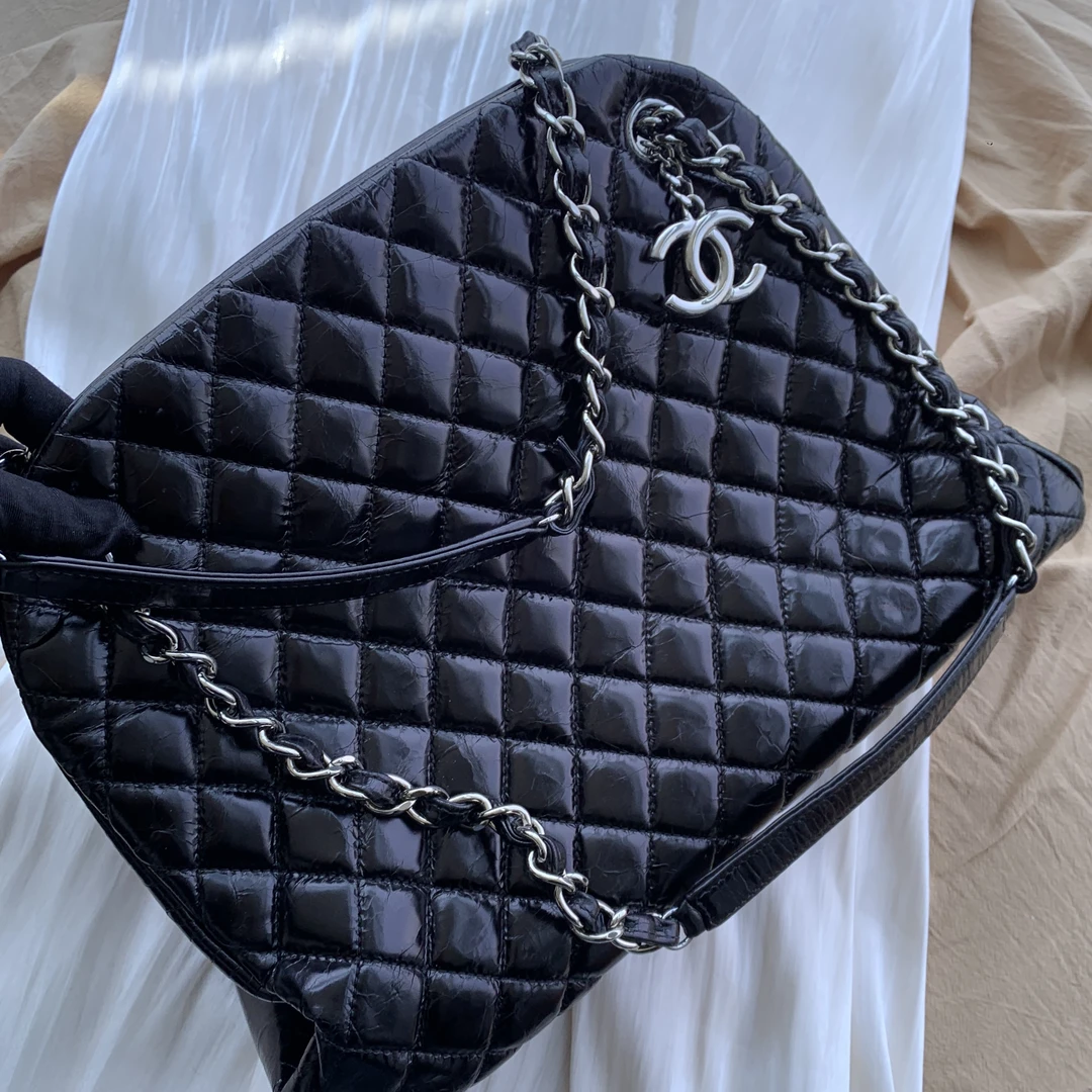 90新 Chanel/香奈儿 菱格单肩保龄球包免费改黑