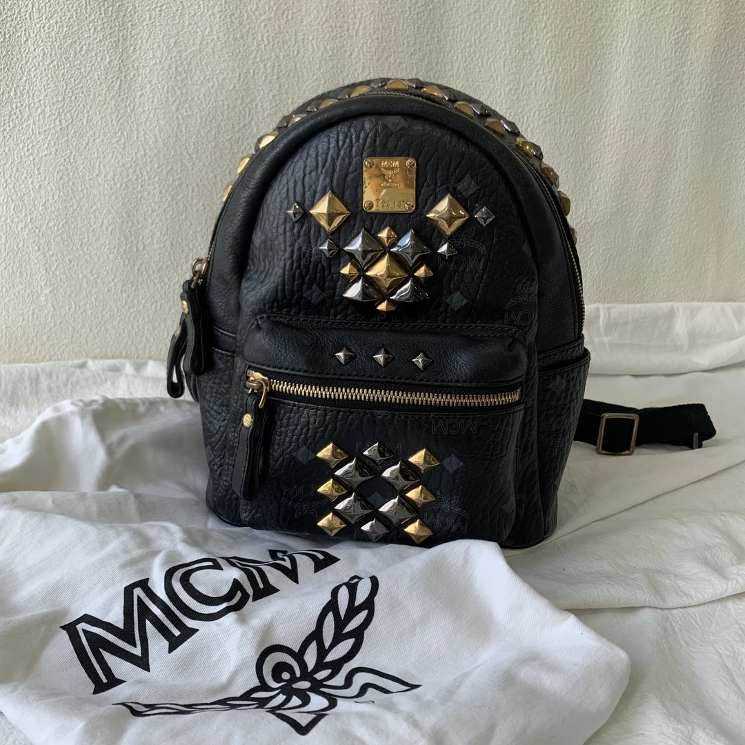 95新 MCM 减龄百搭日常必备小号双肩包