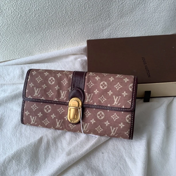 95新 LouisVuitton/路易威登 丹宁牛仔老花手拿钱包