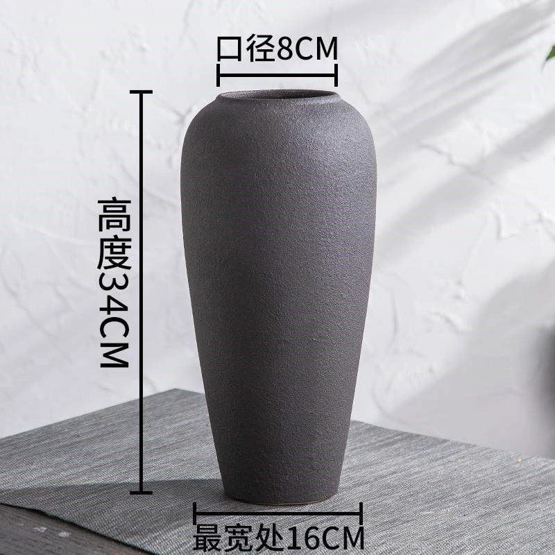 陶罐摆件插花瓶客厅新款大陶罐大号特中国风粗陶干花水养花瓶装饰