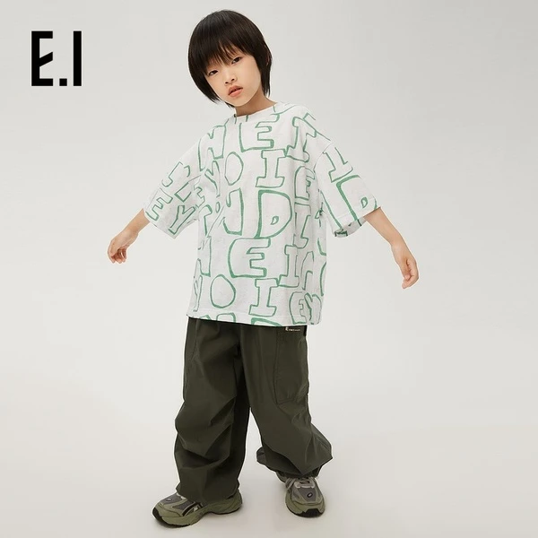 E.I童装儿童短袖T恤夏装棉字母满印亲子装D8242112064