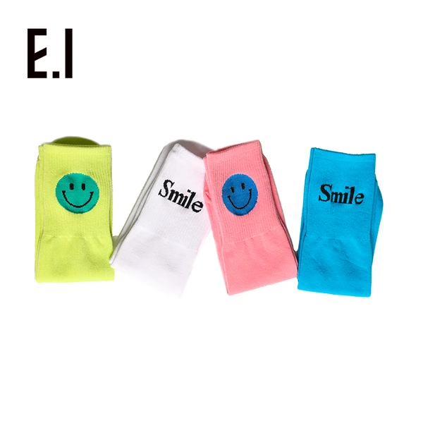 E.I男女纯棉笑脸袜子潮流亲肤棉袜D8213401001-155140