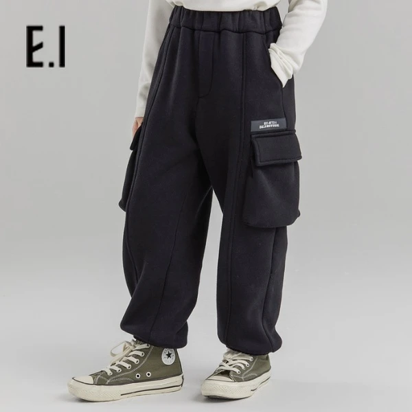E.I冬装新品男童工装长裤中大童女童休闲裤D8224222217