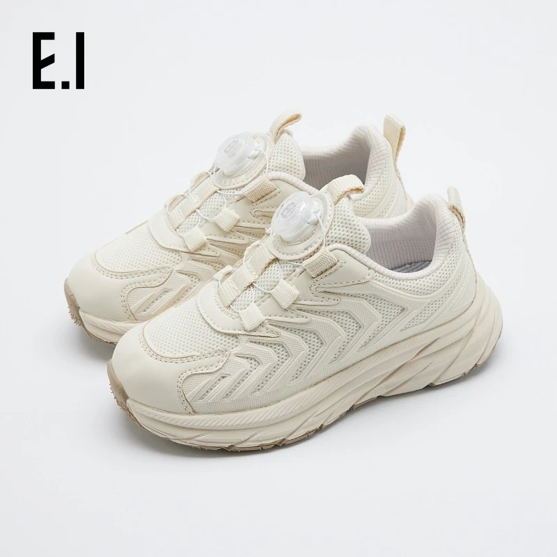E.I童装儿童鞋子纽扣轻便运动跑步鞋厚底增高休闲鞋D8233409006