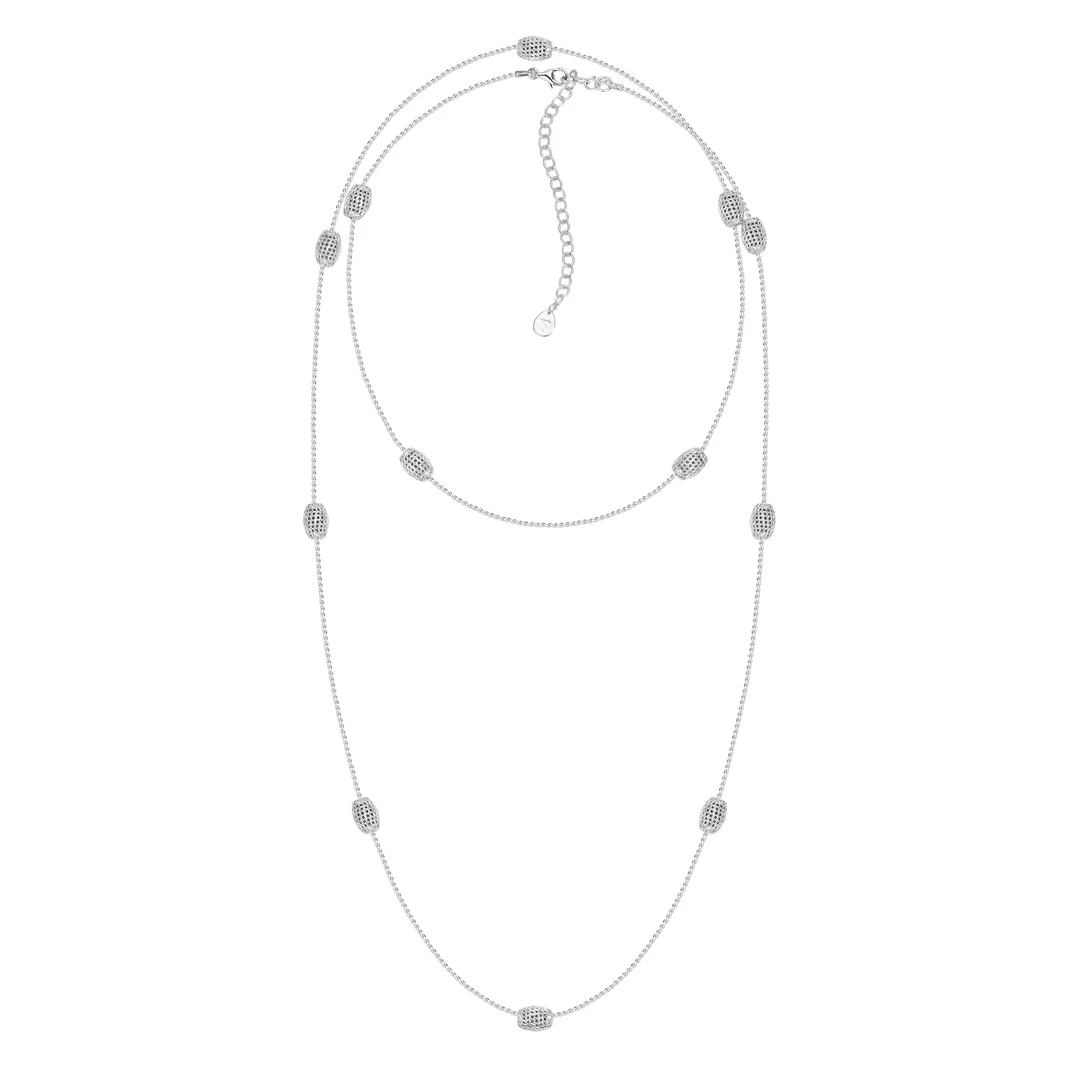 铜合金项链 Tender Society老花银色长项链