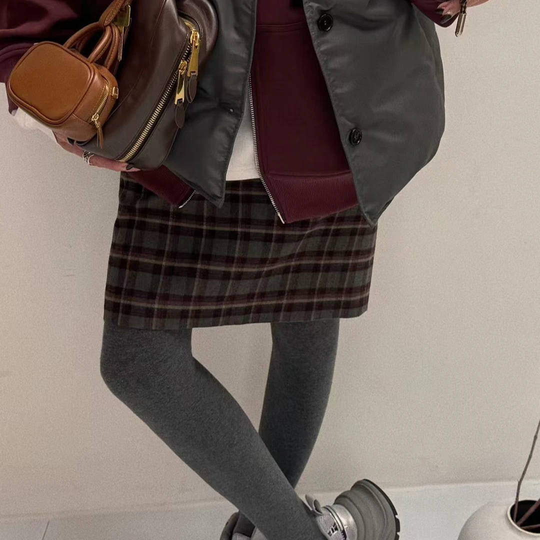 GUDDLABB 红色格纹半裙