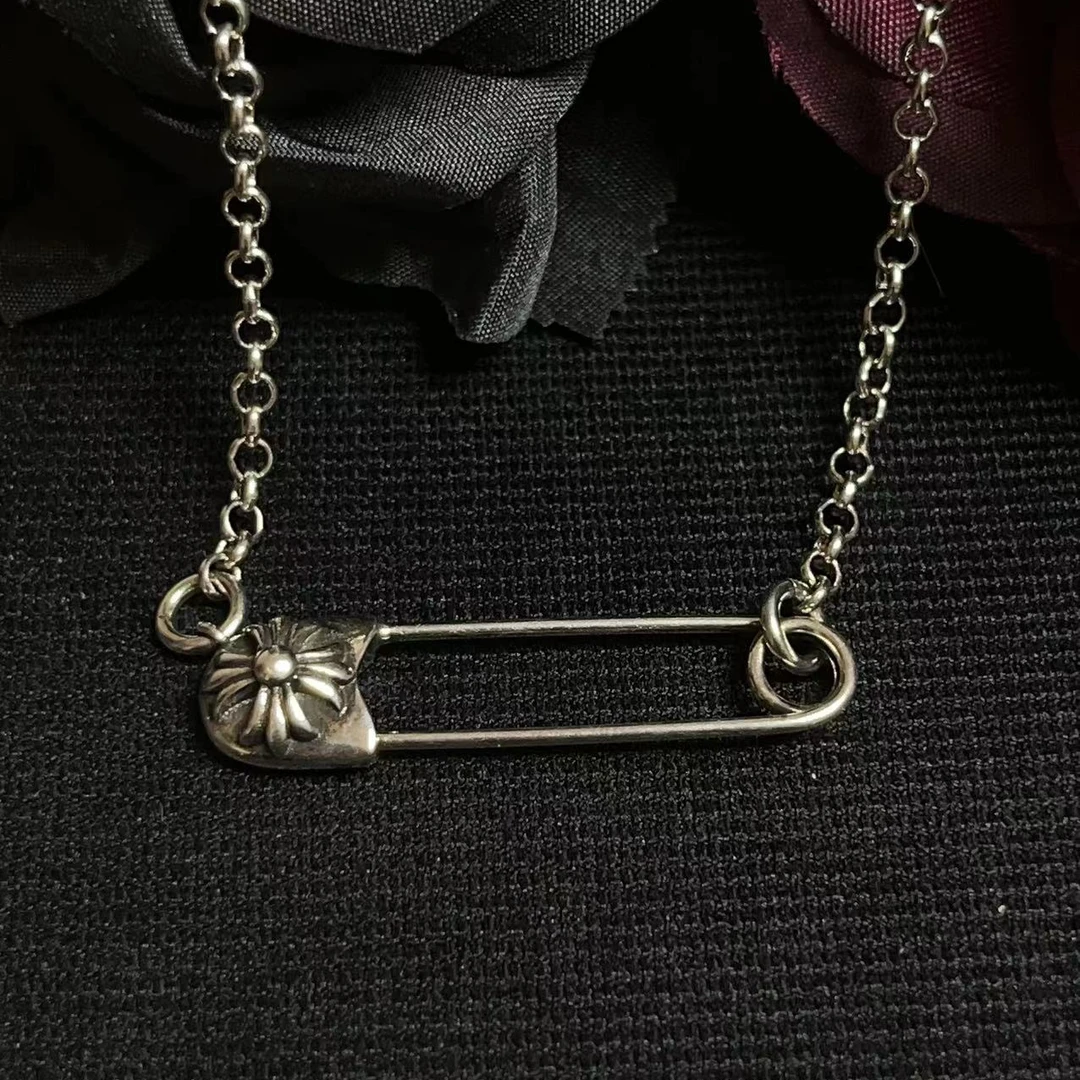 铜合金项链 别针项链男生个性小众时尚单品简约复古项链