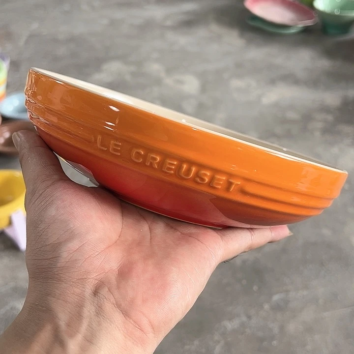 陶瓷 瑕疵 8英寸深盘 橙色