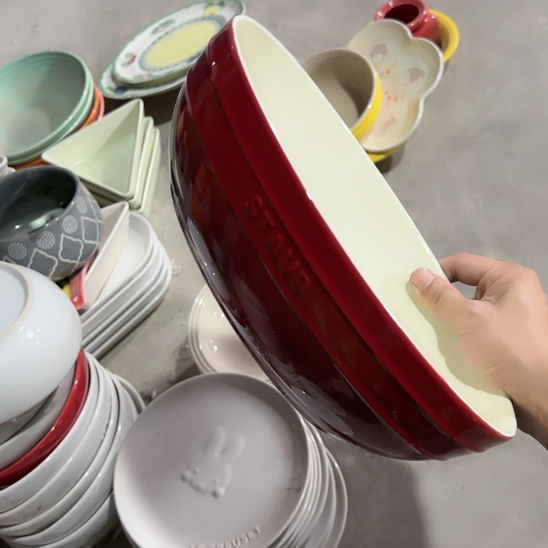 【闪购商品】陶瓷 瑕疵 法宝大椭圆 红色