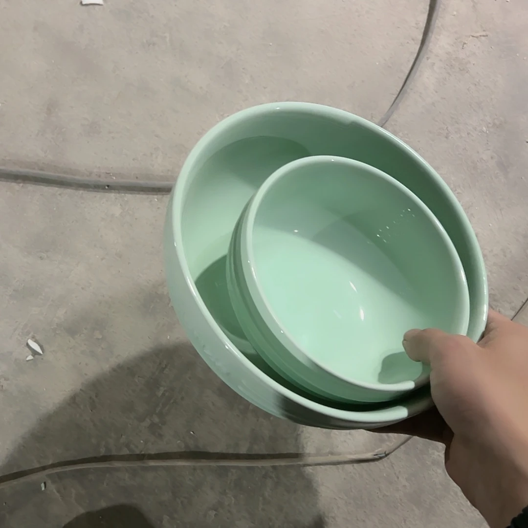 【闪购商品】陶瓷 瑕疵 青色 汤碗➕面碗