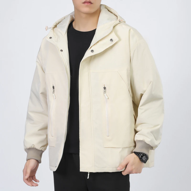 款式潮流款式休闲棉衣外套中青年时尚潮牌连帽多口袋棉衣