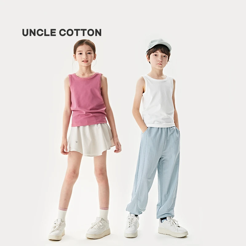 【棉氨针织背心】棉叔叔男女童运动内搭显瘦新款小背心353103002