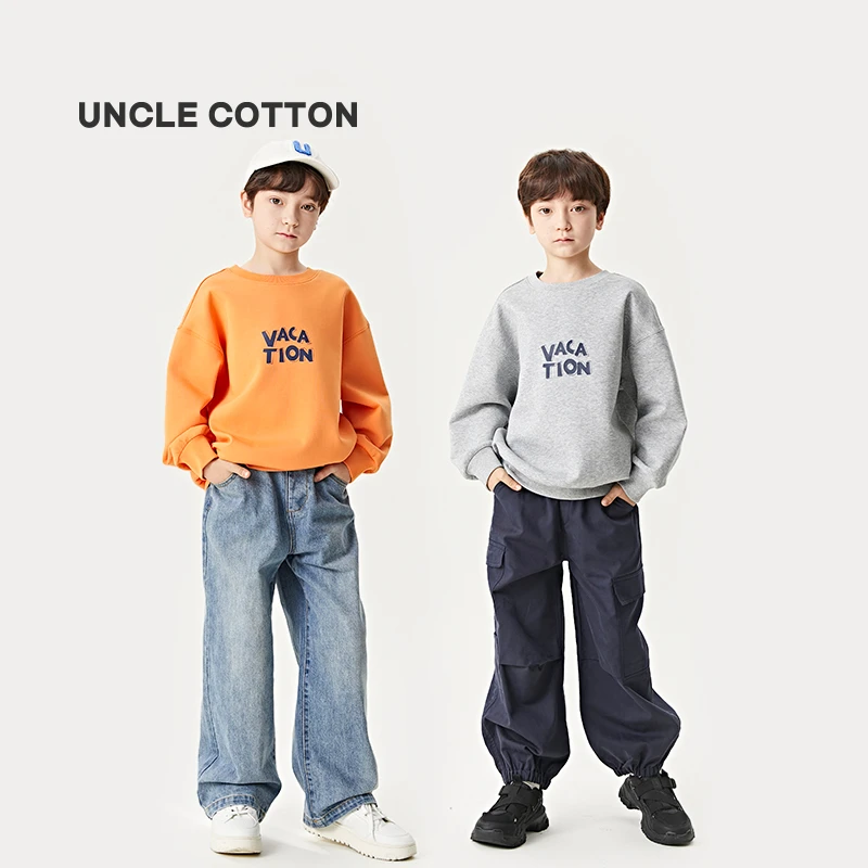 【单品直降】棉叔叔男童圆领学生卫衣春季宽松套头352908003