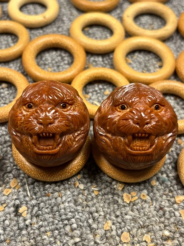 老虎 虎头虎脑 虎虎生威 巴西橄榄核雕