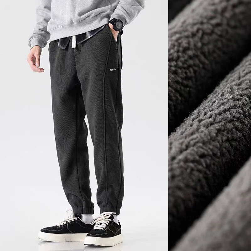 潮牌灯芯绒卫裤男秋冬季加绒加厚潮牌束脚男士休闲长裤子5064