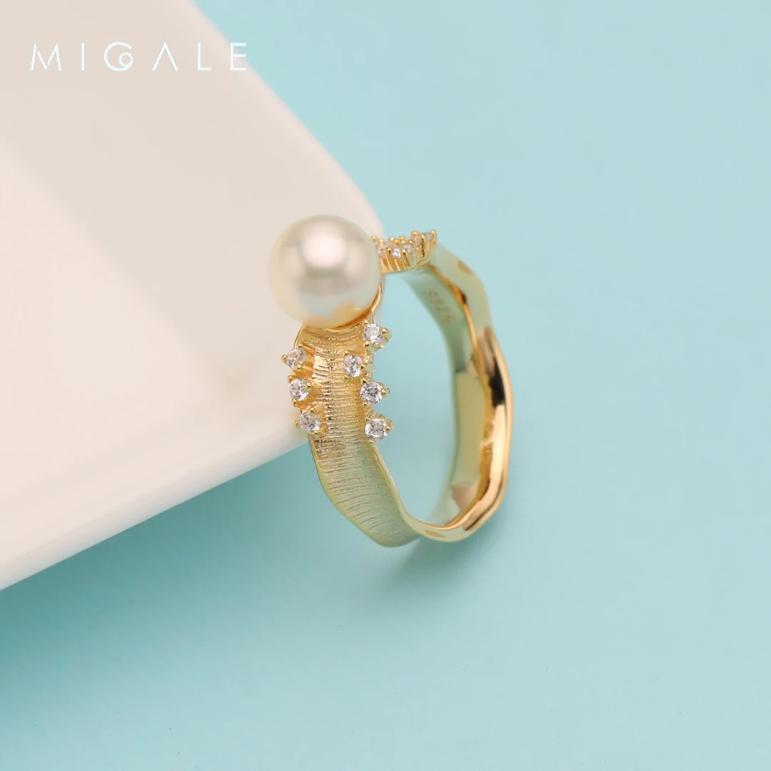 S925银海水皇后珍珠戒指7.5-8mm C995