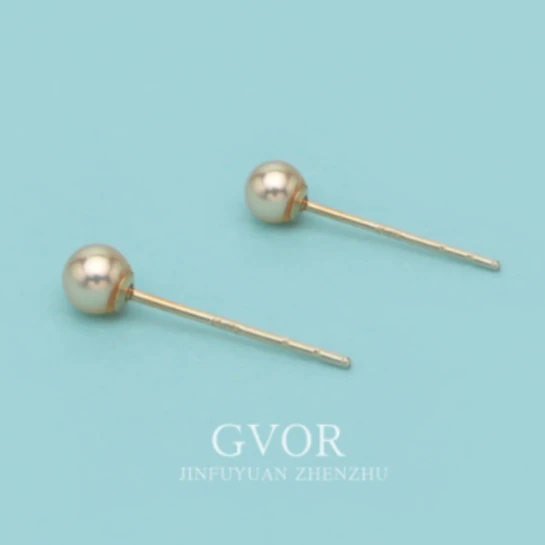 芈伽勒18k海水珍珠耳钉 时尚百搭迷你气质C510