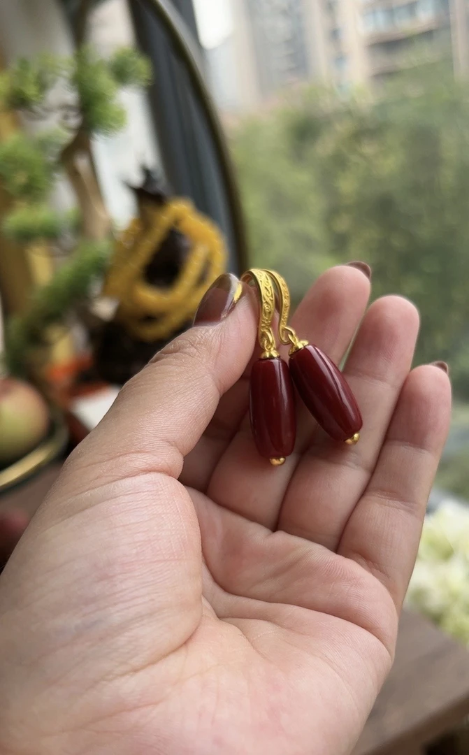 铜合金亚克力耳饰 原创设计手工制作,修饰脸型提亮肤色款耳坠!