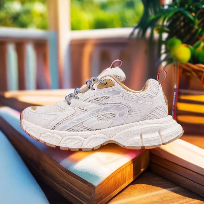 PNJ情侣老爹鞋2024夏季时尚复古百搭网面透气厚底休闲鞋PX3412001