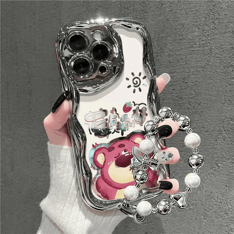 适用苹果15promax手机壳新款iphone14高级感16pro草莓熊12莓烦恼