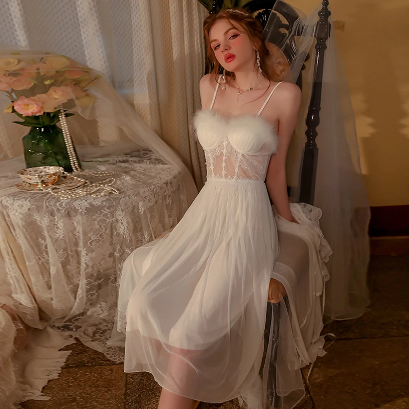 【意墨云烟】夏季薄款可外穿吊带睡裙舒适性感外袍家居服女2983