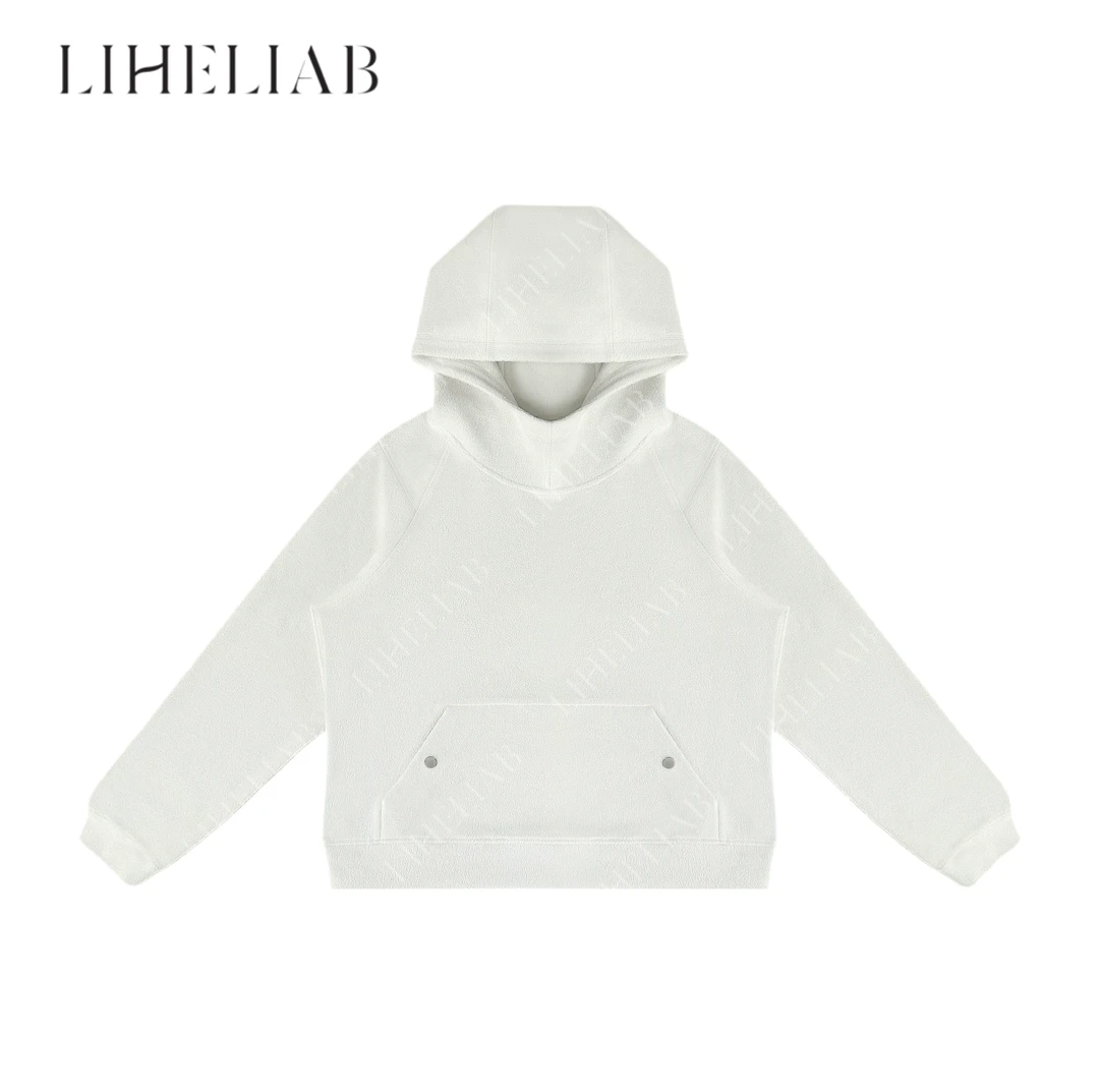 宝儿家 / 按扣插袋摇粒绒上衣 秋冬款宽松时尚连帽摇粒绒加厚卫衣