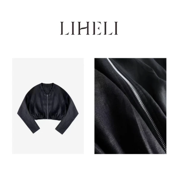 宝儿家-「麻料羊腿外套」24春夏个性休闲户外时尚潮流上衣女外套