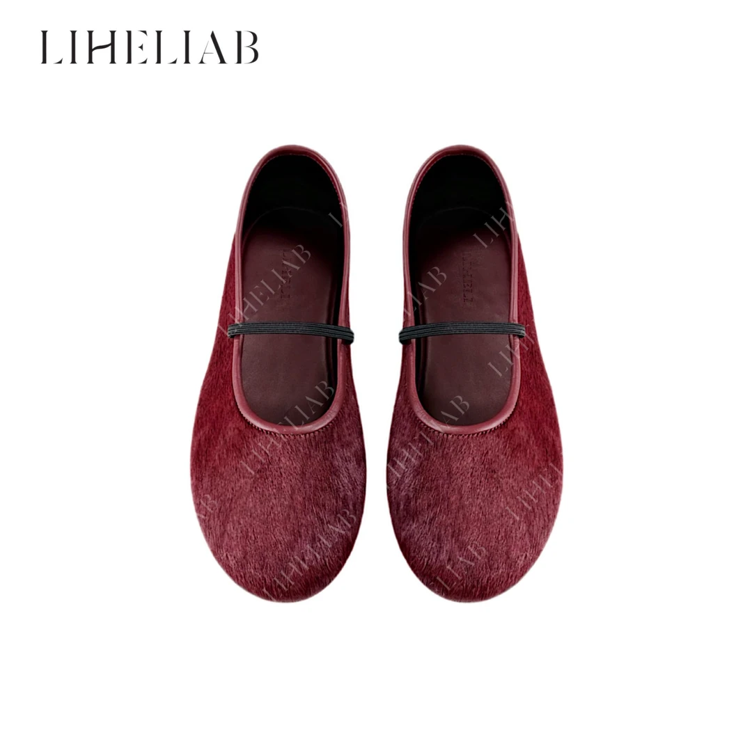 宝儿家 / ROW奶奶鞋 毛绒一字带芭蕾舞风玛丽珍浅口平底鞋