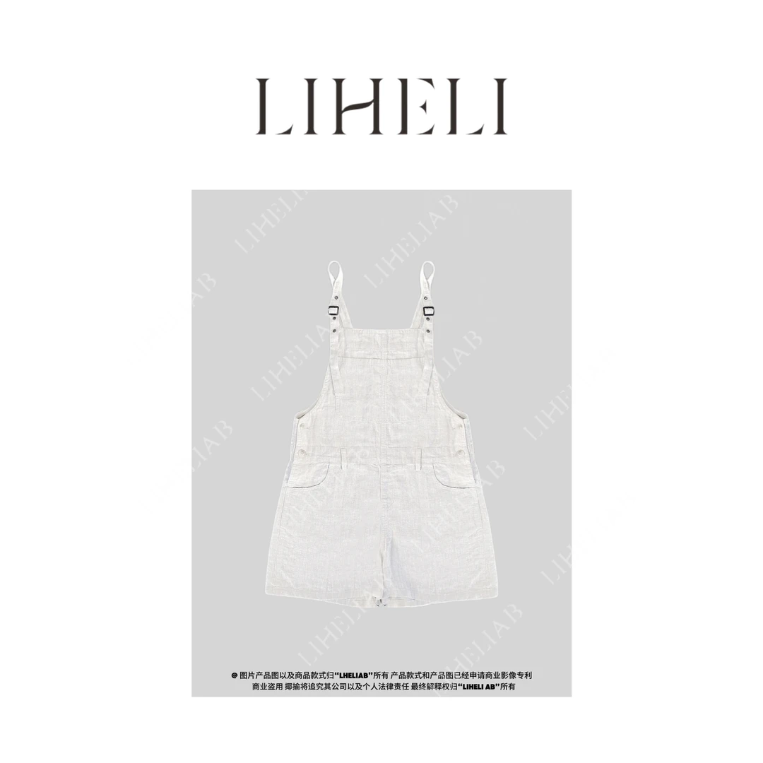 宝儿家-「亚麻连体裤」夏季显瘦时尚潮流阔腿纯色气质休闲连体裤