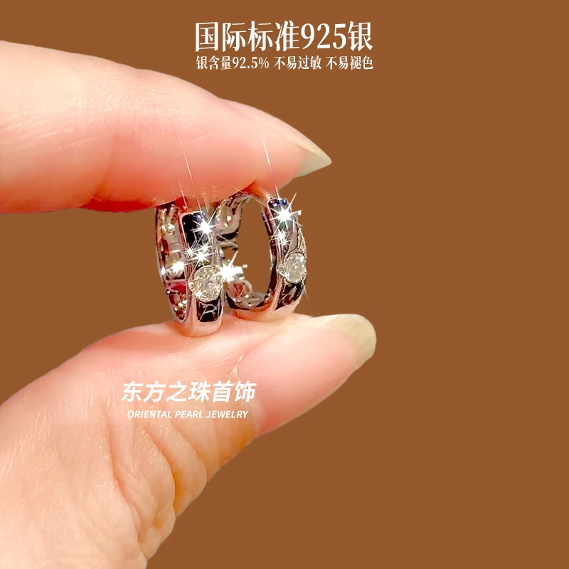 925银莫桑石耳饰 简约时尚夏天莫桑钻银耳环耳饰520送礼百搭小众