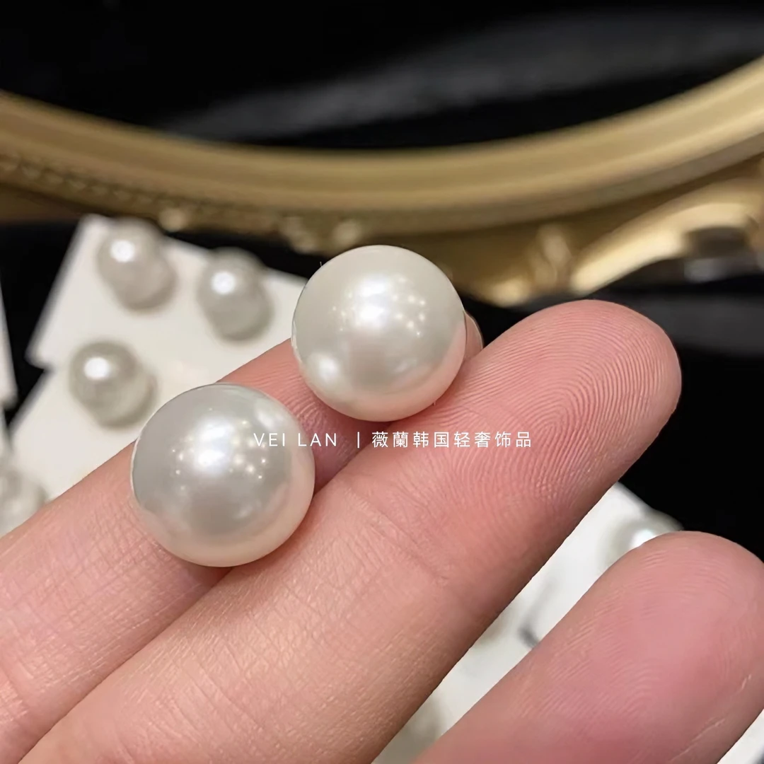 非金属仿珍珠耳饰 韩国珍珠耳钉女高级感气质耳环ins百搭925耳针