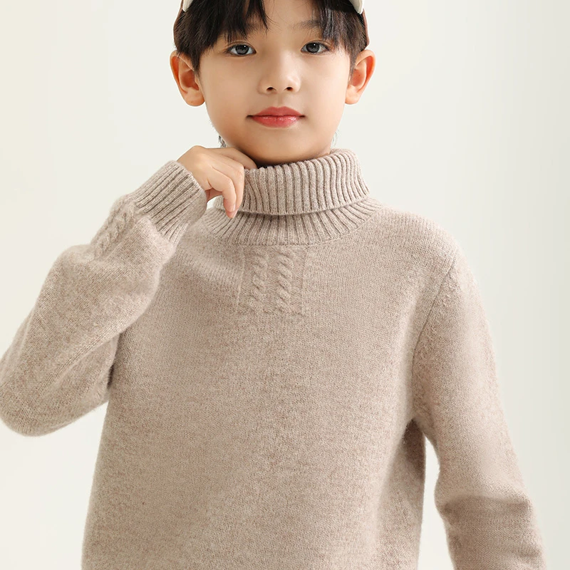 【双股加厚】七针加厚高翻领儿童羊毛衫秋冬套头内搭保暖针织衫
