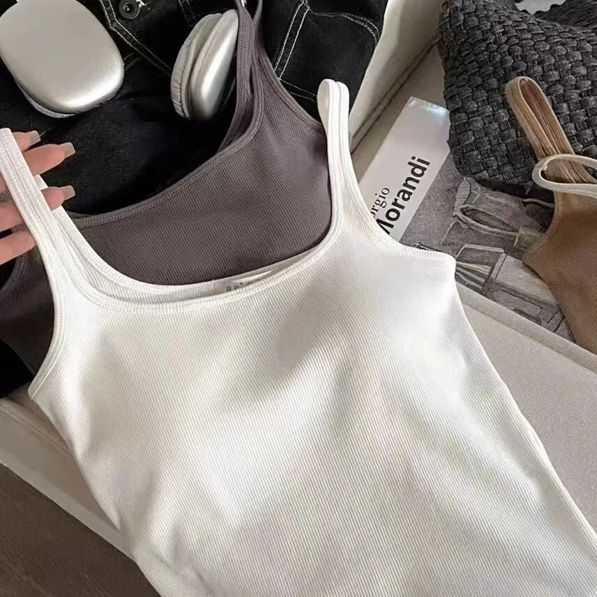 【螺纹小方领显胸内衣打底】美背文胸女款爆款2025新款