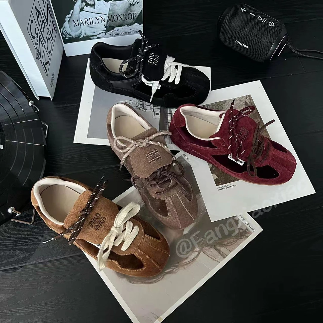 【方小小】丝绒夜灯 早秋新原创设计师翻盖德训鞋百搭爆款女鞋3.5cm