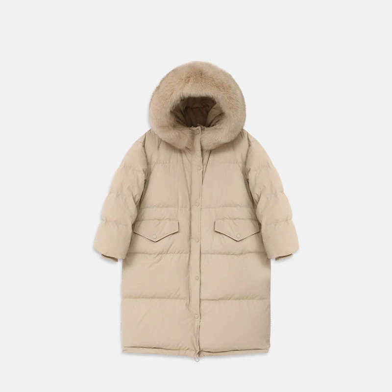 XH YM 716 白鸭绒女款鸭绒服运动时尚户外休闲连帽中长款舒适百搭