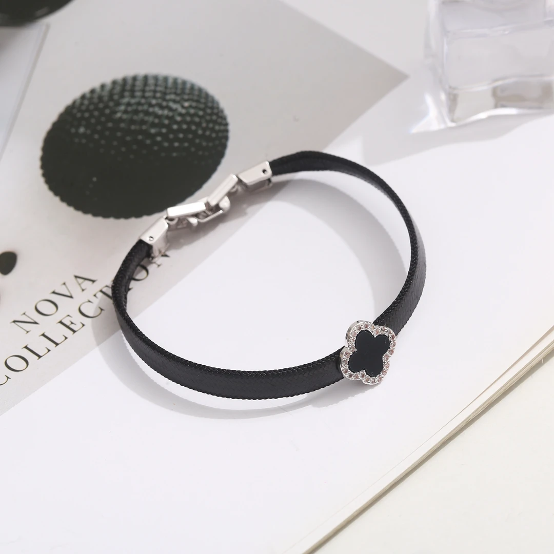 非金属布艺手链 【1316】时尚百搭黑色皮带扣日常百搭小手链配饰