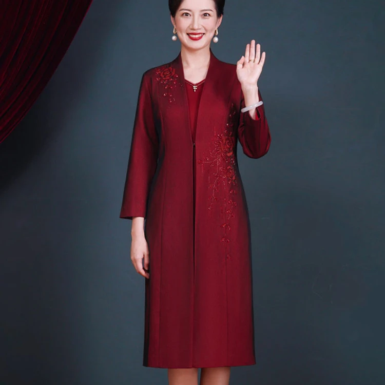 十月份国庆女儿婚宴妈妈装两件套装高端大气上档次婚礼喜婆婆礼服