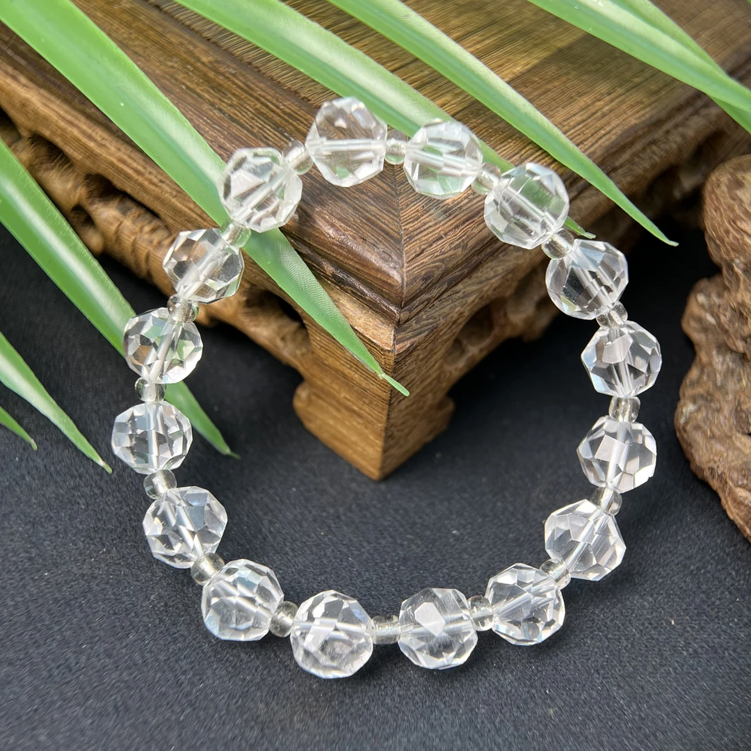 天然无相白水晶切角手串 DZY-2461