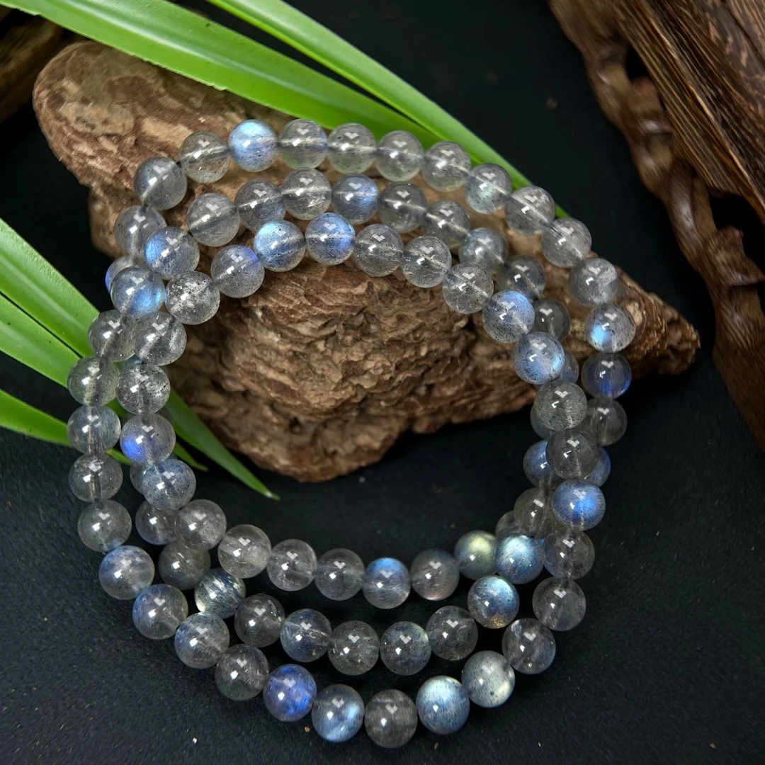 高品黑体灰月光多圈手串5mm+ DZY-4044