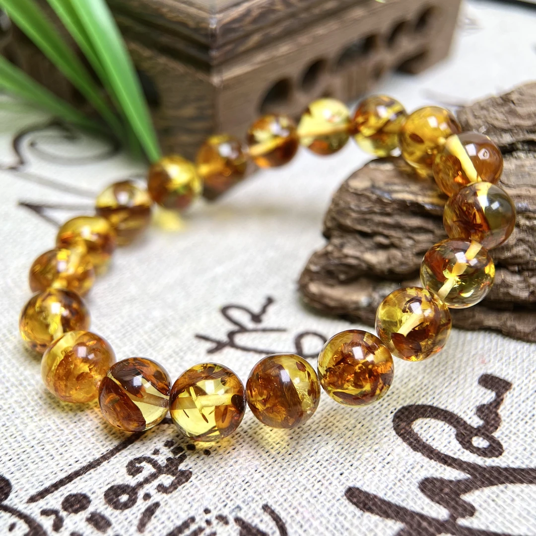 天然高品质花珀手串8-10m FX-5366