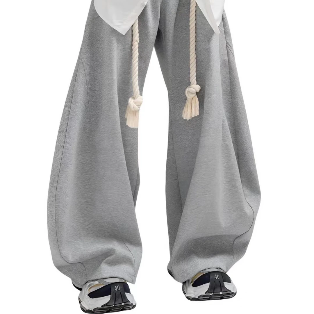 OAA运动风口袋阔腿裤直筒裤休闲裤卫裤百搭运动高腰高街男女同款