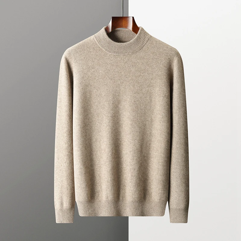 新款一线成衣山羊绒圆领加厚羊绒衫男士商务休闲针织衫羊毛衫毛衣