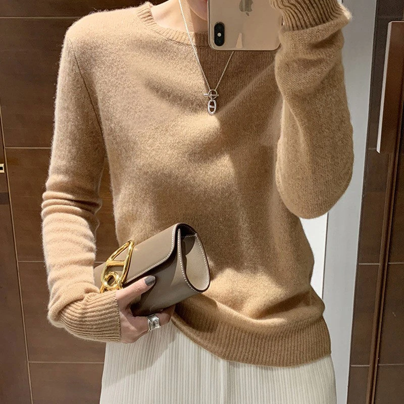 【粉丝福利】100羊毛羊毛衫女宽松2022秋冬圆领女头针织打底毛衣