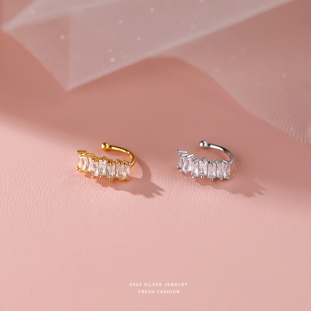 925银耳饰 闪耀耳夹耳骨夹 纯银锆石无痛无耳洞百搭轻奢小众气质