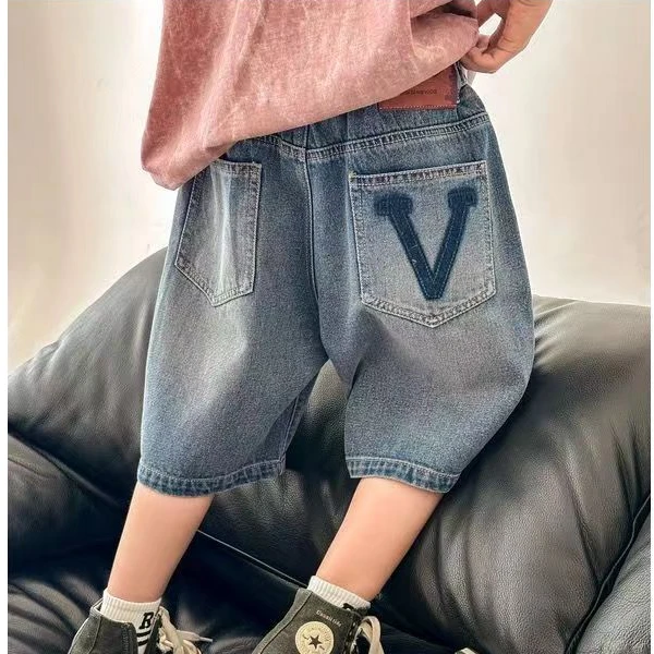 男童短裤夏季薄款2025新款中小童中裤儿童夏装裤子水洗牛仔裤洋气