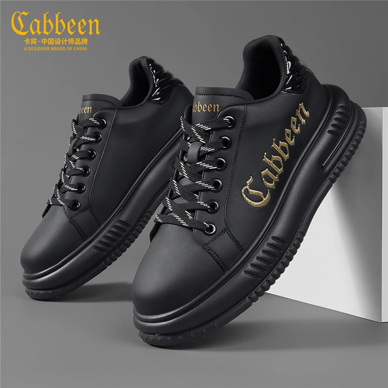 卡宾鞋子男士厚底休闲板鞋白鞋百搭潮鞋时尚网红男鞋男式休闲鞋子